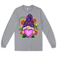 Heather Grey Mardi Gras gnome Long Sleeve Tee - RanaPortraitStore