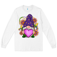 White Mardi Gras gnome Long Sleeve Tee - RanaPortraitStore