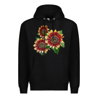 Black Florenza Sunflower Premium Hoodie - LillyAllenDesigns