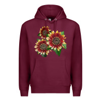 Burgundy Florenza Sunflower Premium Hoodie - LillyAllenDesigns