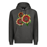 Charcoal Heather Florenza Sunflower Premium Hoodie - LillyAllenDesigns