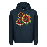 Navy Florenza Sunflower Premium Hoodie - LillyAllenDesigns