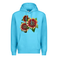 Ocean Blue Florenza Sunflower Premium Hoodie - LillyAllenDesigns