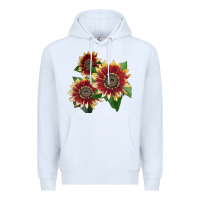 White Florenza Sunflower Premium Hoodie - LillyAllenDesigns