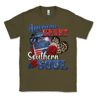 Army Green american heart southern soul Classic Tee - Zillion Design Studio