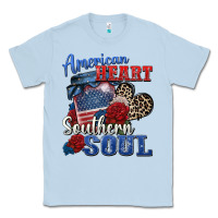 Dusty Blue american heart southern soul Classic Tee - Zillion Design Studio