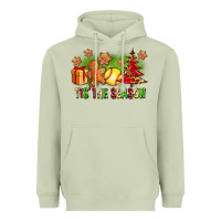 Matcha Tis The Season Christmas With Softball And Gingerbread Man Heavyweight Hoodie - FaDigitalArtStudio