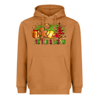 Meerkat Tis The Season Christmas With Softball And Gingerbread Man Heavyweight Hoodie - FaDigitalArtStudio
