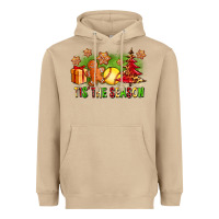 Mushroom Tis The Season Christmas With Softball And Gingerbread Man Heavyweight Hoodie - FaDigitalArtStudio