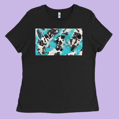 Cowhide Glitter  Cup Ladies Tee Designed By Barkaloodesign