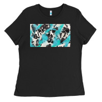 Black cowhide glitter  cup Ladies Tee - BarkalooDesign