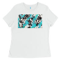 White cowhide glitter  cup Ladies Tee - BarkalooDesign