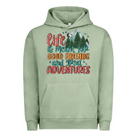 Pigment Oil Green life is meant for good friends and great adventure Urban Hoodie - MaliasSmallBusiness