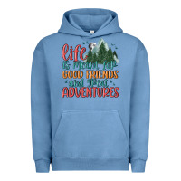 Pigment Pebble Blue life is meant for good friends and great adventure Urban Hoodie - MaliasSmallBusiness
