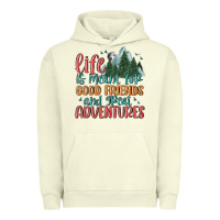 Pigment Pistachio life is meant for good friends and great adventure Urban Hoodie - MaliasSmallBusiness