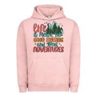Pigment Salmon life is meant for good friends and great adventure Urban Hoodie - MaliasSmallBusiness