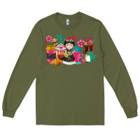 Army Green But first cafecito y chismecito Long Sleeve Tee - RanaPortraitStore