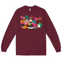 Burgundy But first cafecito y chismecito Long Sleeve Tee - RanaPortraitStore