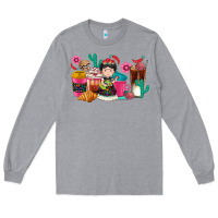 Heather Grey But first cafecito y chismecito Long Sleeve Tee - RanaPortraitStore