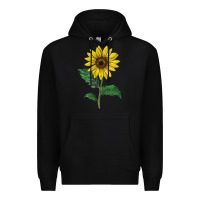 Black Sunray yellow sunflower Premium Hoodie - LillyAllenDesigns