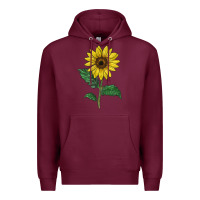 Burgundy Sunray yellow sunflower Premium Hoodie - LillyAllenDesigns