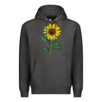 Charcoal Heather Sunray yellow sunflower Premium Hoodie - LillyAllenDesigns