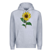 Heather Grey Sunray yellow sunflower Premium Hoodie - LillyAllenDesigns
