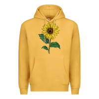 Mustard Sunray yellow sunflower Premium Hoodie - LillyAllenDesigns