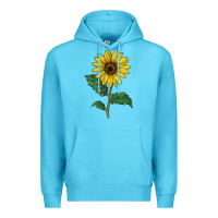 Ocean Blue Sunray yellow sunflower Premium Hoodie - LillyAllenDesigns