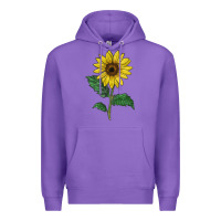 Purple Sunray yellow sunflower Premium Hoodie - LillyAllenDesigns