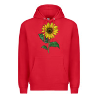 Red Sunray yellow sunflower Premium Hoodie - LillyAllenDesigns