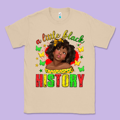 Classic Tee a little black history with girl juneteenth