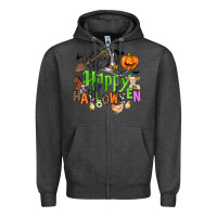 Charcoal Heather happy halloween farm animals Zipper Hoodie - Zillion Design Studio