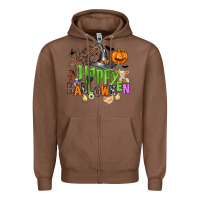 Chestnut happy halloween farm animals Zipper Hoodie - Zillion Design Studio