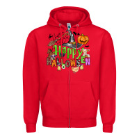 Red happy halloween farm animals Zipper Hoodie - Zillion Design Studio