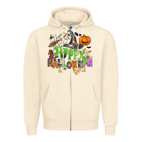 Sandshell happy halloween farm animals Zipper Hoodie - Zillion Design Studio