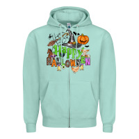 Seafoam happy halloween farm animals Zipper Hoodie - Zillion Design Studio