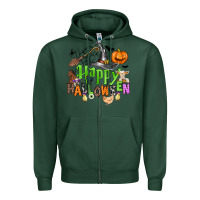 Sports Green happy halloween farm animals Zipper Hoodie - Zillion Design Studio