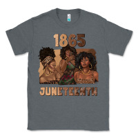 Charcoal Heather 1865 juneteenth melanin with afro Classic Tee - texasbilliewilder