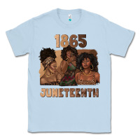 Dusty Blue 1865 juneteenth melanin with afro Classic Tee - texasbilliewilder