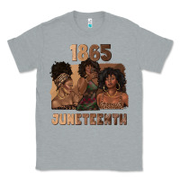 Heather Grey 1865 juneteenth melanin with afro Classic Tee - texasbilliewilder