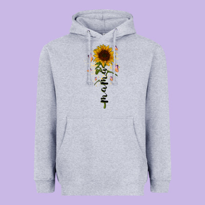 Mama Sunflower Heavyweight Hoodie Designed By Racoondesign