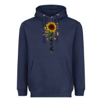Navy mama sunflower Heavyweight Hoodie - RacoonDesign