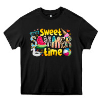 Black summer time Heavy Core Tee - CowhideDigitalArt