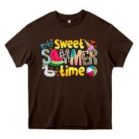 Chocolate Brown summer time Heavy Core Tee - CowhideDigitalArt