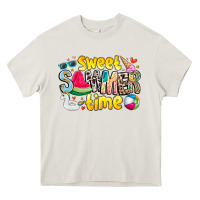 Cream summer time Heavy Core Tee - CowhideDigitalArt