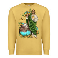 Antique Gold san judas coffee cup sunflower Premium Sweatshirt - JahusDesignShop