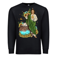 Black san judas coffee cup sunflower Premium Sweatshirt - JahusDesignShop