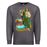 Charcoal Heather san judas coffee cup sunflower Premium Sweatshirt - JahusDesignShop
