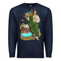 Navy san judas coffee cup sunflower Premium Sweatshirt - JahusDesignShop